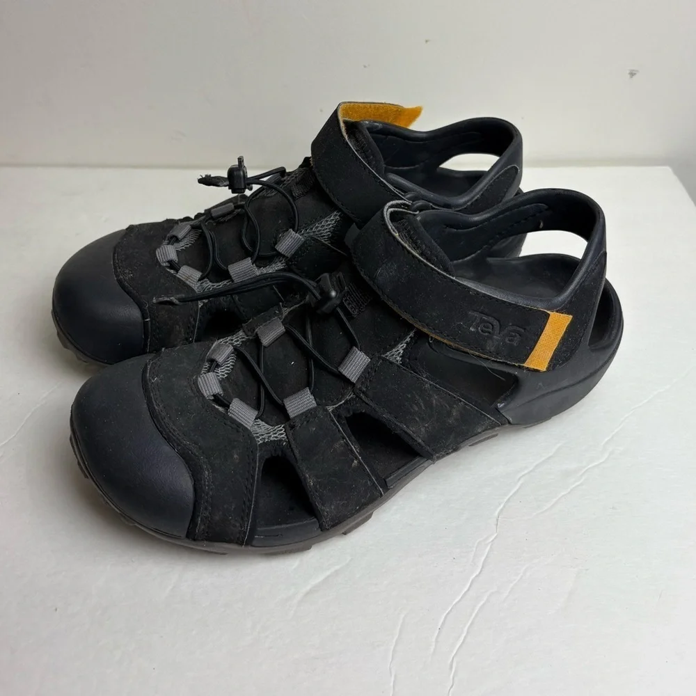 Teva Flintwood Men's Fisherman Outdoor Hiking Sandals Size 7 Black Waterproof